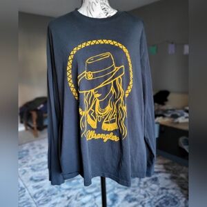 Wrangler Navy/Faded Black Long Sleeve Tee with Wrangler